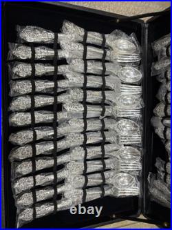 F. B. Rogers & Sons 51 Piece Flatware Set FRENCH ROSE+ Chest Never Opened Serving