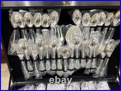 F. B. Rogers & Sons 51 Piece Flatware Set FRENCH ROSE+ Chest Never Opened Serving