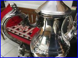 F B Rogers USA Antique Victorian Ornate Silver Plate 4pc Baroque Teaset Tea Set