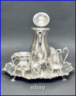 Fabulous Antique Set of Three Roger Bros Silver Plate on Footed Friedman Tray