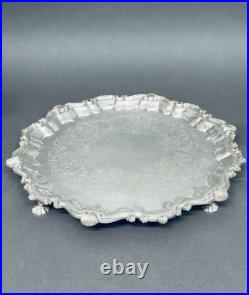 Fabulous Antique Set of Three Roger Bros Silver Plate on Footed Friedman Tray