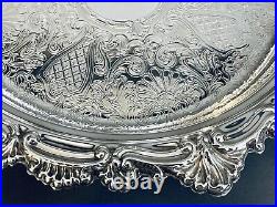 Fabulous Antique Victorian Style English Shell WM Rogers Silver Plate Platter