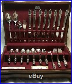 First Love Flatware 1847 Rogers Bros. International Silver Co. WithWood Box 51 pcs