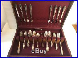 First Love Flatware 1847 Rogers Silver Plated 48 piece service for 8 NO BOX INCL