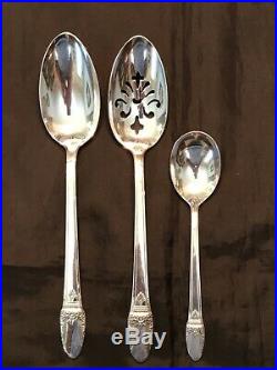 First Love Pattern Int'l 1847 Rogers Silver Flatware Set in Vintage Wood Chest