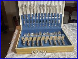 First Love Rogers Silverplate for 12 with box, 85 pc