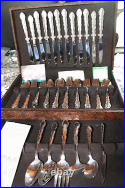 Flirtation Rogers 1881 Silverplate Flatware Service for 12 + Serving Pieces