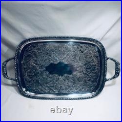 Gorgeous Antique Silver Plate Serving Platter Tray Handle Wm Rogers Berwick 1904 Gorgeous Antique Silver Plate Serving Platter Tray Handle Wm Rogers Berwick 1904