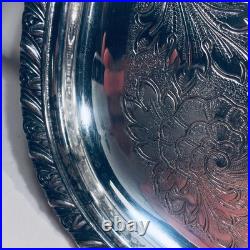 Gorgeous Antique Silver Plate Serving Platter Tray Handle Wm Rogers Berwick 1904 Gorgeous Antique Silver Plate Serving Platter Tray Handle Wm Rogers Berwick 1904