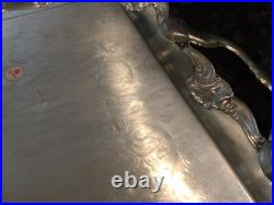 Gorgeous Ornate FB Rogers Trio of Stacking Handled Serving Trays