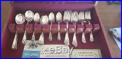 Gorgeous WM. Rogers bros. Silver Plated Silverware set with case