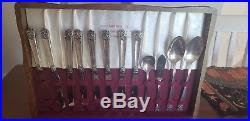 Gorgeous WM. Rogers bros. Silver Plated Silverware set with case