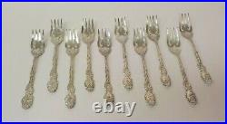 Group/10 Rogers & Bro. COLUMBIA Silver Plate 6 Dessert / Salad Forks, Mono. W