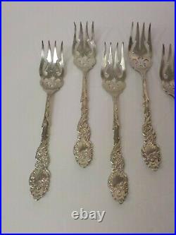 Group/10 Rogers & Bro. COLUMBIA Silver Plate 6 Dessert / Salad Forks, Mono. W