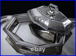HERALDIC 1847 ROGERS ARTS & CRAFTS c. 1916 DOUBLE VEGETABLE BOWL 10 ¼