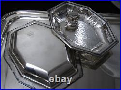 HERALDIC 1847 ROGERS ARTS & CRAFTS c. 1916 DOUBLE VEGETABLE BOWL 10 ¼