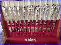 HERITAGE Silverplate 1847 Rogers Bros IS Silverware with With Case-65 pieces