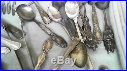 HUGE MIX LOT OF SILVER PLATE FLATWARE Incl WM Rogers & Sons Vintage some Antique