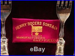 Henry Rogers Sons&Co Sheffield HRS Mother Pearl Silver Flatware Fish Set Dessert
