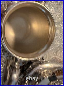 Heritage 1847 Rogers Bros Large Plate 9493 & 3 Pc. Tea Set Silverplated- VTG