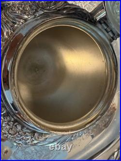 Heritage 1847 Rogers Bros Large Plate 9493 & 3 Pc. Tea Set Silverplated- VTG