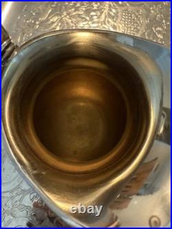 Heritage 1847 Rogers Bros Large Plate 9493 & 3 Pc. Tea Set Silverplated- VTG