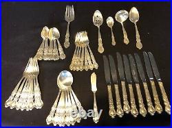 Heritage Silver-plated Flatware Utensils Set 1847 IS Rogers Bros. Serving Pcs 46