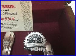 Htf 1847 Rogers Bros 57 Piece First Love Silverplate Flatware Set In Orig Box