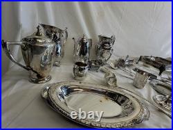 Huge 28.7lb Vintage Silverplate Serving Ware Flatware Estate Lot Rogers Oneida