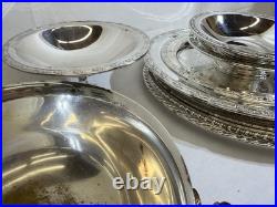 Huge 28.7lb Vintage Silverplate Serving Ware Flatware Estate Lot Rogers Oneida