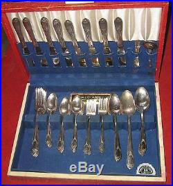 Huge Lot Vintage Silverware, Flatware, Spoons, Forks, Knives, 15 Cases, 51 Flats, Plate