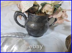 Huge Vintage Silverplate Bronze Aluminum 48 Pc Rogers Gorham Pyrex Sherida