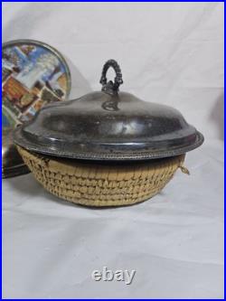 Huge Vintage Silverplate Bronze Aluminum 48 Pc Rogers Gorham Pyrex Sherida