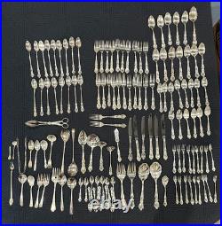 Huge Wm A Rogers Silverplate Set, rose pattern, VTG, 112 plus a dozen extras