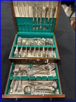 Huge Wm A Rogers Silverplate Set, rose pattern, VTG, 112 plus a dozen extras