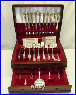 IS Remembrance Silver Plate Flatware Set with 1847 Rogers Chest 75 Piece Vintage