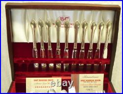 IS Remembrance Silver Plate Flatware Set with 1847 Rogers Chest 75 Piece Vintage