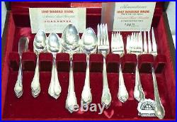 IS Remembrance Silver Plate Flatware Set with 1847 Rogers Chest 75 Piece Vintage