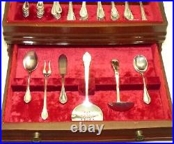 IS Remembrance Silver Plate Flatware Set with 1847 Rogers Chest 75 Piece Vintage