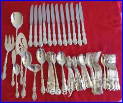 IS Wm. Rogers Mfg. Co. Silverplate Camelot Melody 1964 92 pieces EUC polished