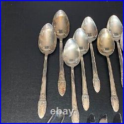 Ilz2 1847 Rogers Brothers Silverplate Flatware First Love 61 Pieces St135