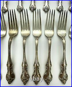 International Deep Silver Inlay Rogers ORLEANS 46 Pieces Service For 8 Plus