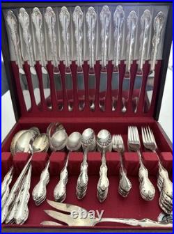 International Silver Rogers Silverplate Flatware Set 93 pc for 12 Chest CAMELOT