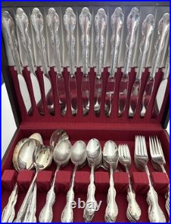 International Silver Rogers Silverplate Flatware Set 93 pc for 12 Chest CAMELOT