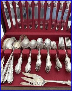 International Silver Rogers Silverplate Flatware Set 93 pc for 12 Chest CAMELOT