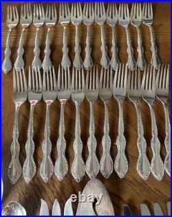 International Silver Rogers Silverplate Flatware Set 93 pc for 12 Chest CAMELOT