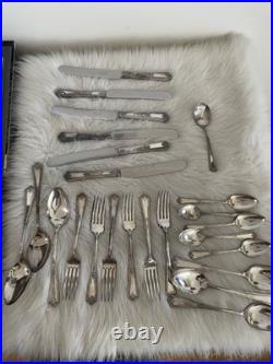 Kingston Silver plate 24 Pc Simeon And George Rogers Flatware Set With Case 1929
