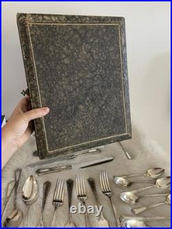 Kingston Silver plate 24 Pc Simeon And George Rogers Flatware Set With Case 1929