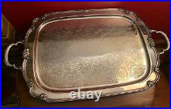 LARGE 29 handled ROGERS REMEMBRANCE International SILVERPLATE WAITER 22 TRAY