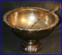 LARGE F. B. Rogers Silver Co. Footed Punch Bowl With Ladle